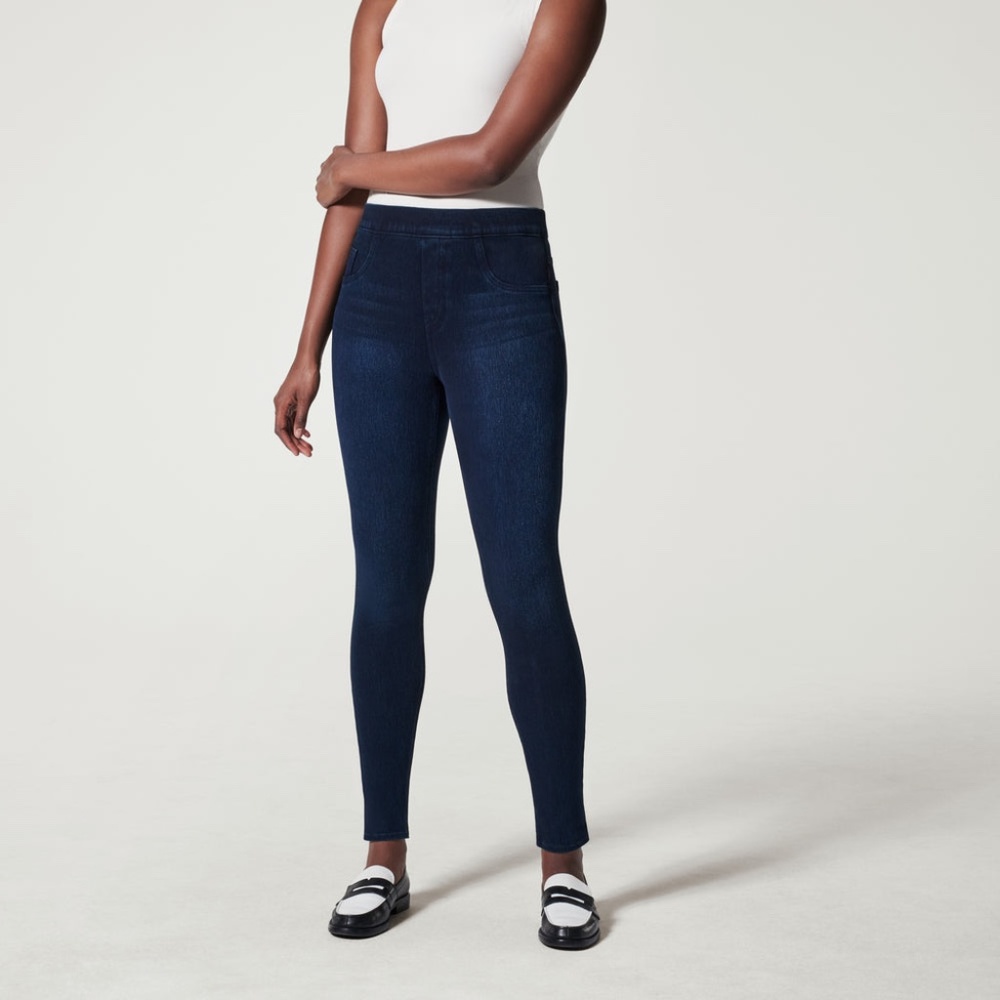 Spanx Women's Size L Jean-ish Ankle Leggings in Twilight Rinse (Blue)